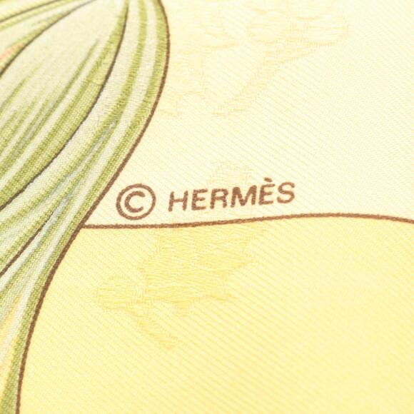 HERMES Authentic Yellow Silk Scarf - Picture 2 of 4